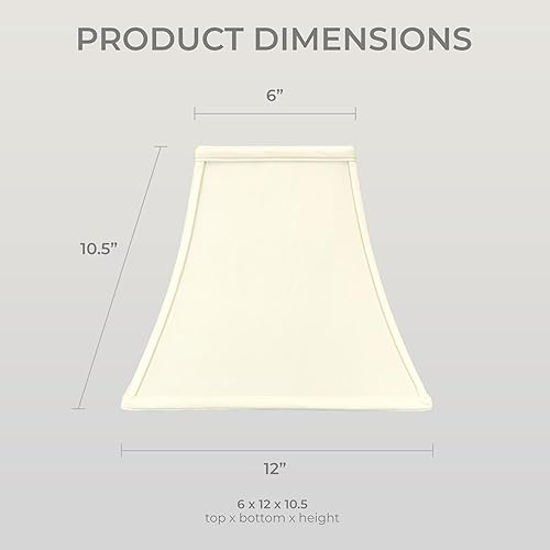 Miniatura 6 de Royal Designs, Inc. pantalla básica para lámpara, diseño de campana cuadrada, 6 x 12 x 10.5 pulgadas, color blanco huevo (BSO-715-12EG)