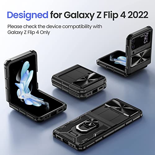 Image of VEGO for Galaxy Z Flip 4 Case with Slide Lens Cover Hinge Protection&Stand