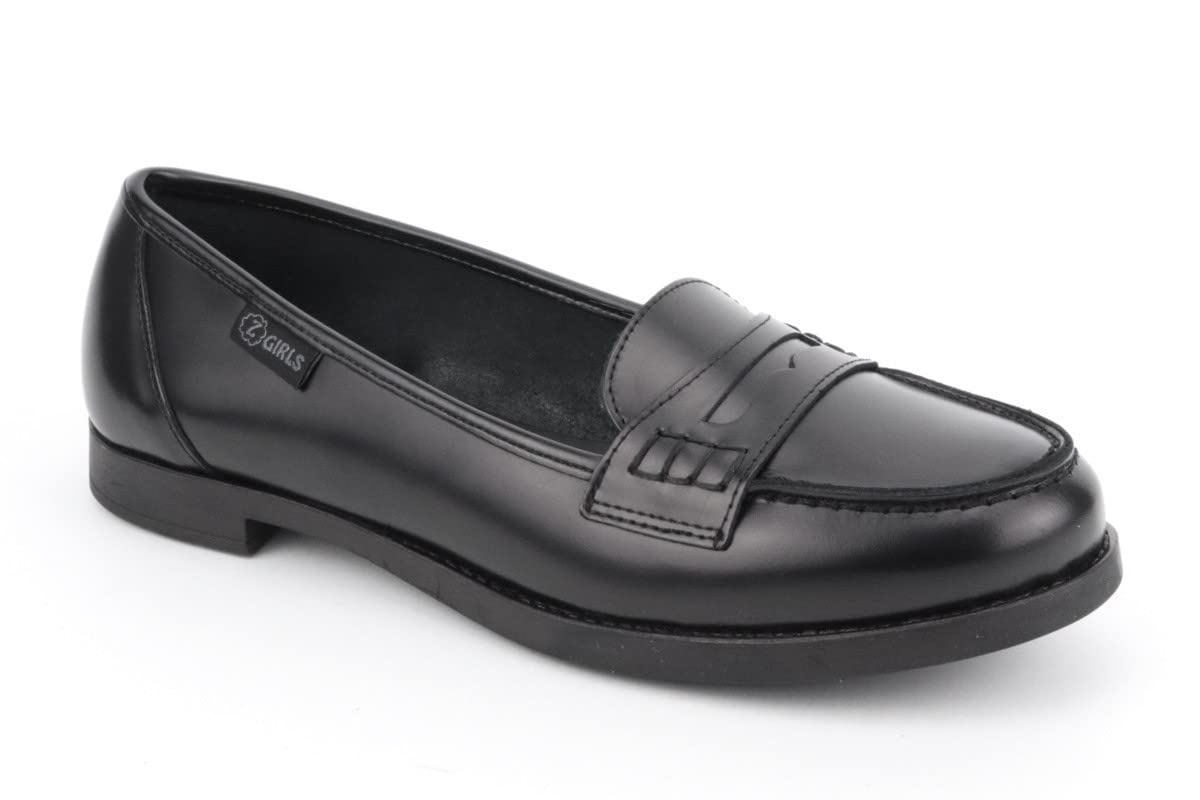 ZGIRLS Mocasin Uni 483 College Negro Zapato Castellano Adolescentes NIÑA Uniforme Escolar Resistentes E Impermeables