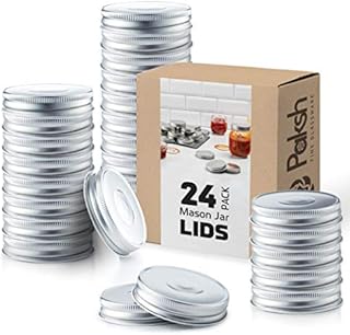 Paksh Novelty Silver Replacement Mason Jar Lids - Regular Mouth - Canning Lids