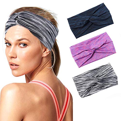 Genglass elastische Yoga-Stirnbänder mit schwarzen Streifen Cover