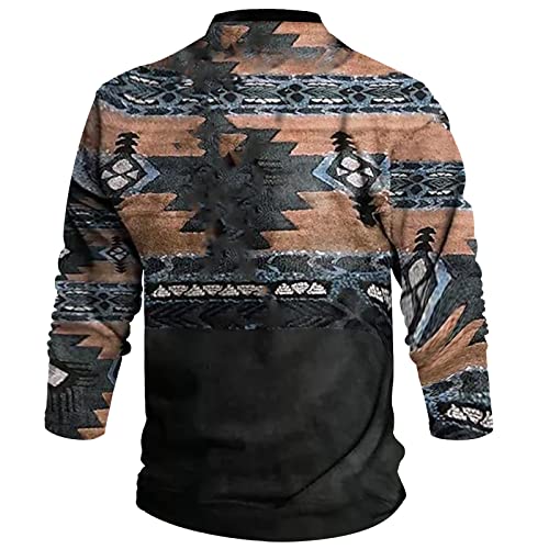 Mens 6 Button Loose Tshirt Casual Large Size Stand Collar V Neck Pullover Tops Fashion Vintage Sweatshirt 3Xlt Mens Undershirts Plaid Hoodies Men Mens Sweatshirt Mens Christmas Flannel #TOP1