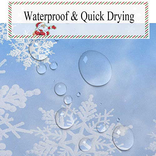 Icteisom Blue Christmas Shower Curtain, Winter Snowflake Shower Curtains Set With 12 Hooks, Holiday Home Decor Fabric Shower Curtains, 72X72 Inches #TOP5