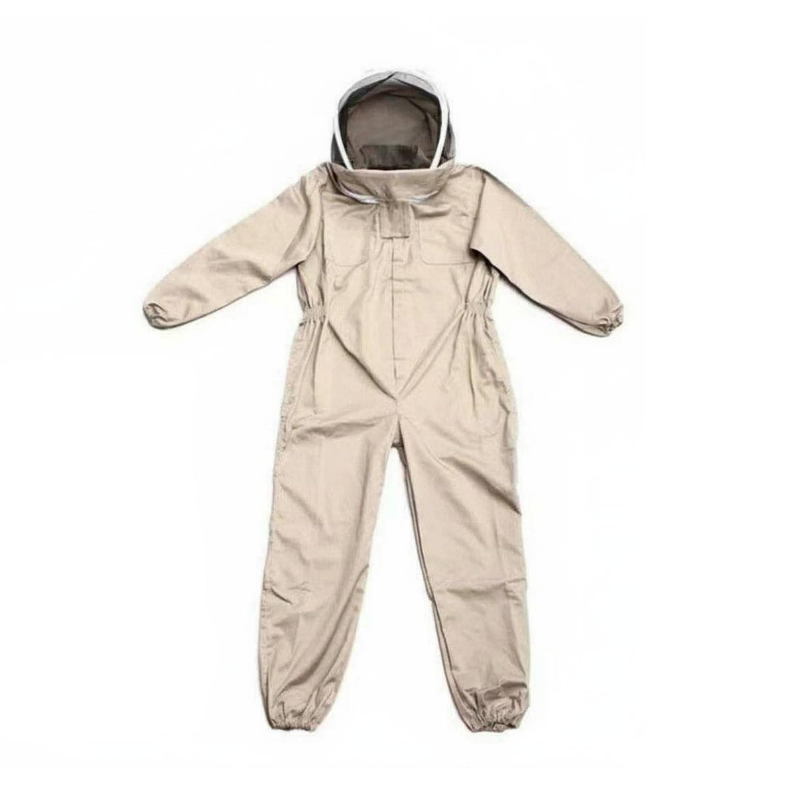 Tuta Protettiva coltore Tuta Integrale Velo Cappuccio Elastici Polsini Caviglie Tessuto Traspirante Finitura Antiscivolo, Tuta Intera Beige con Taglia XL, XL 170-178 Cm