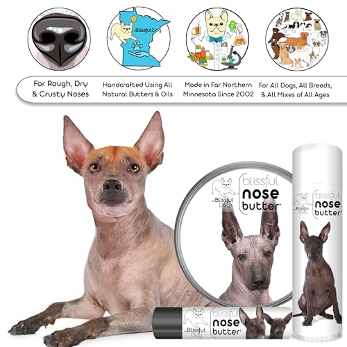 Image of The Blissful Dog Xoloitzcuintli Nose Butter for Dry, Cracked Skin, Lick-Safe Dog Nose Balm with Moisturizing Shea Butter, Almond, Olive, and Essential Oils, Pet Supplies, Uncented, 2 oz.