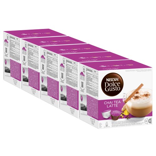 Nescafé Dolce Gusto Chai Tea Latte, Paquete de 5, 5 x 16 Cápsulas (40 Tazas)