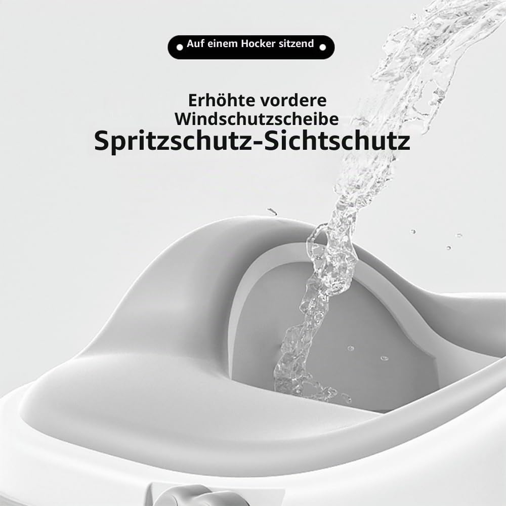 Töpfchentraining-Toilettensitz für Kleinkinder, multifunktionales tragbares Töpfchen mit Spritzschutz, verstaubares Design mit Fußhocker, minimalistischer schlanker Optik, leicht zu reinigen (Grau)