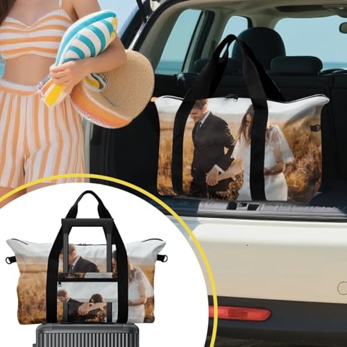 Custom Travel Duffle Bag with Photo/Text/Logo for Men Women, Personalized Weekender Bags, Carry On Duffel Bags, Carry on Bags for Airplane for Travel, Trip, Gym, Yoga4