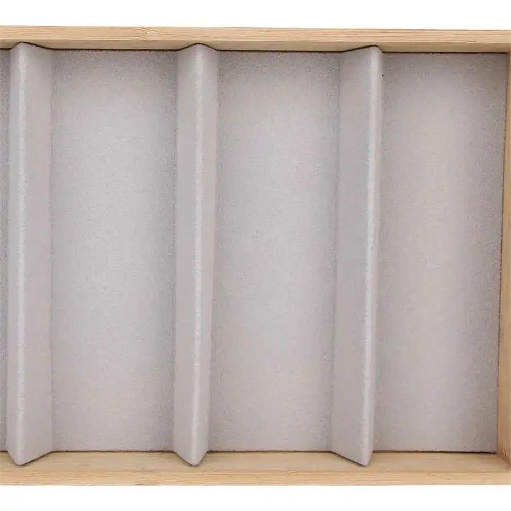 Expositor de gafas, 5 rejillas de cristal para joyería, organizador, estuche de ranura para gafas de sol, caja expositora para relojes, soporte para montura de gafas, gafas de sol R (blanco)