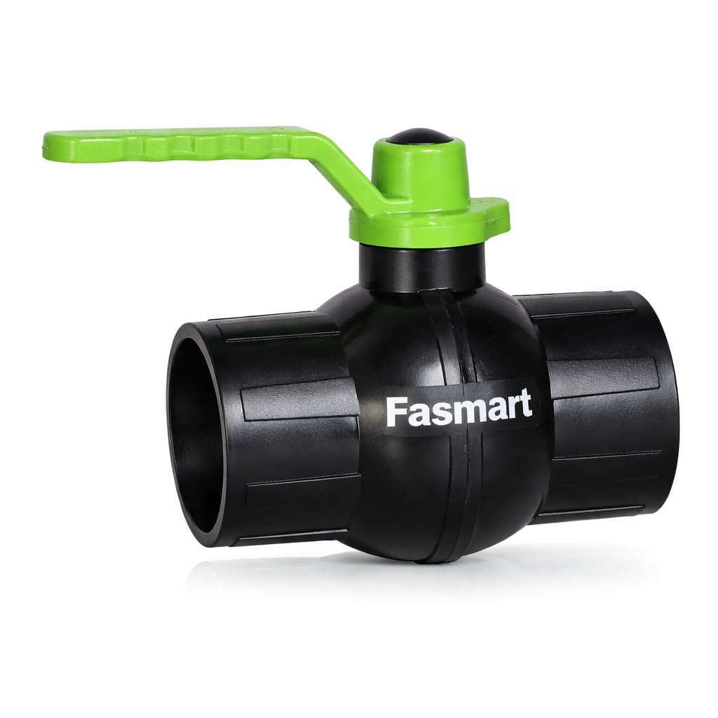 Plastic Ball Valve with Long Handle, 32mm/1.5 Inch, Green & Black