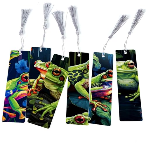 Marque-pages colorés motif grenouille idée cadeau pour club de lecture