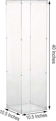 Miniatura 23 de Efavormart - Caja de exhibición transparente de acrílico y Lucite de 24 pulgadas para centros de mesa con tapa y base intercambiables