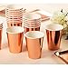 Juvale Rose Gold Foil Paper Cups - Party Supplies for Weddings & Baby Showers - 12 oz Disposable & Compostable Cups - Pack of 36