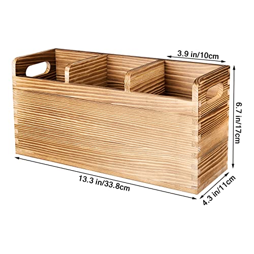 Redcall Utensil Holder For Kitchen Counter,Farmhouse Wood Cooking Utensil Organizer,Large Kitchen Utensil Holder For Countertop,Rustic Spoon Holder Kitchen Tools Storage Caddy Decor (3 Compartments) #TOP4