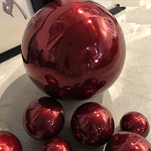 Homdsim 35Cm/14Inch Diameter Gazing Globe Mirror Ball,Red Stainless Steel Polished Reflective Smooth Garden Sphere,Colorful And Shiny Addition To Any Garden Or Home #TOP4