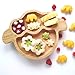 Bamboo Baby Plate with Suction - Kids and Toddler Suction Cup Plate for Babies, Non-toxic All-Natural Bamboo Baby Food Plate Stays Cool to the Touch for Baby-Led Weaning (Lamb - Blue)