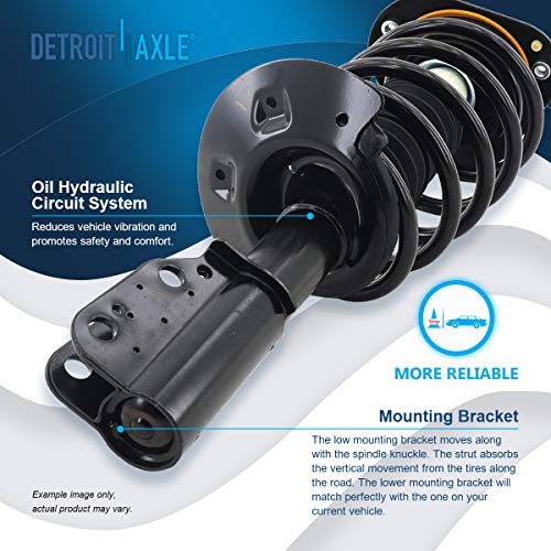 Image of Detroit Axle - Pair Front Struts for Buick Park Avenue Riviera 1998 1999 2000 2001 2002 2003 2004 2005 Complete Struts w /Coil Spring Assembly Replacement