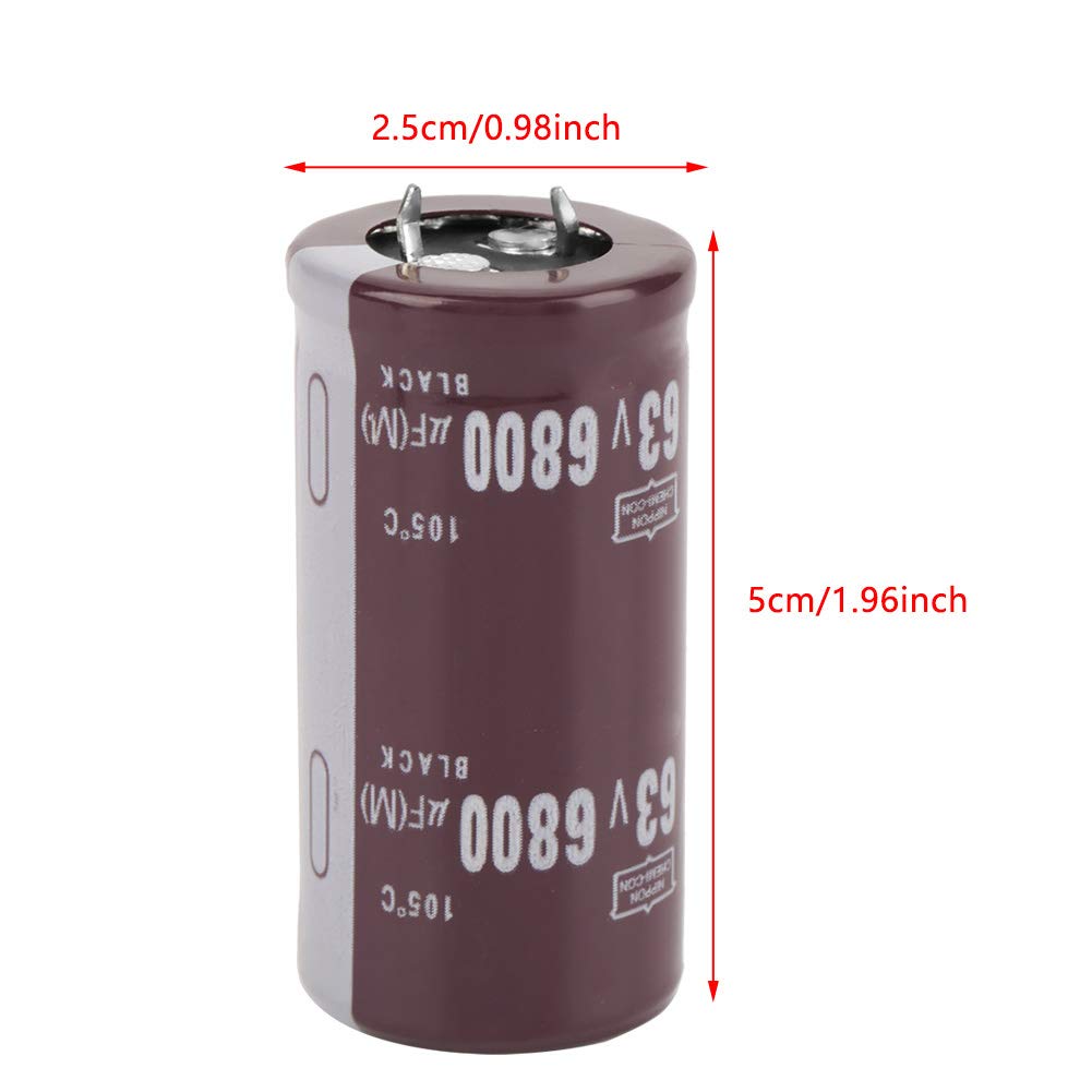 Kondensator Elektrolityczny 6800uF 63V Kondensator 2 szt. 63V 6800uF Kondensator Elektrolityczny 105 Bypass Filtrowanie Strojenie Obwodu Energii