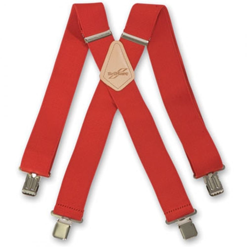 Brimarc Men's Red Heavy Duty Braces Trouser Belt Suspender 2" 50Mm Wide