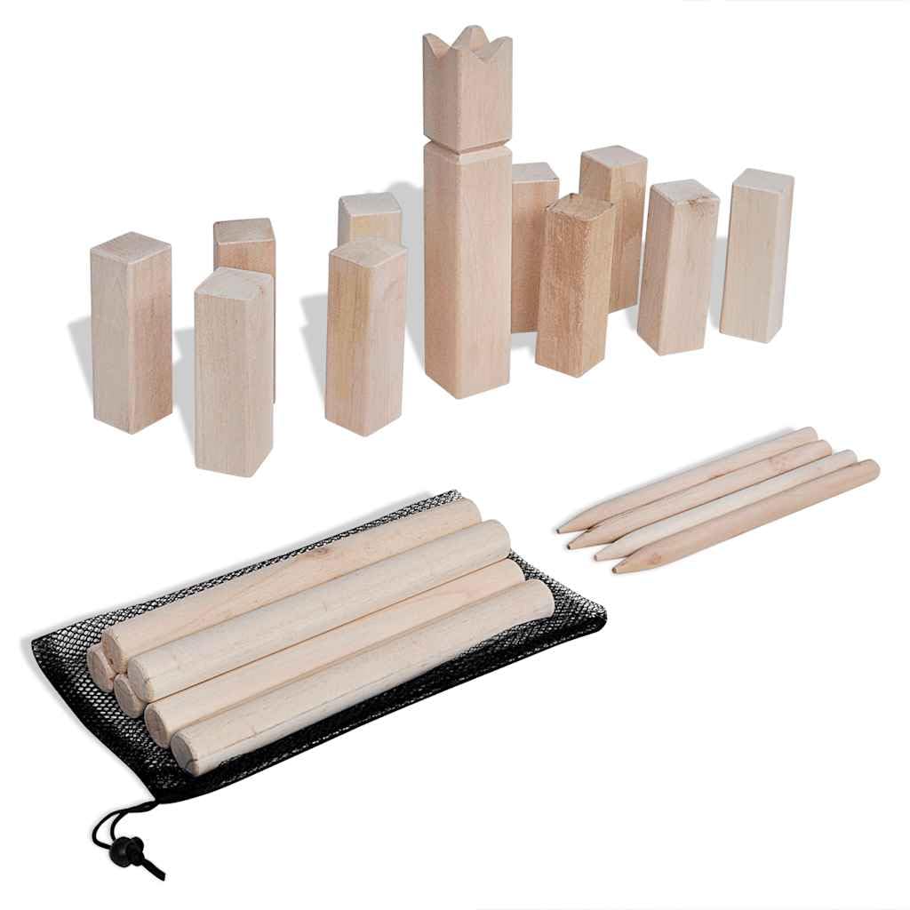 Kubb zestaw do zabawy z drewna sosnowego z 21 częściami, torba z siatki, do ogrodu, na kemping, piknik, taras i plażę, gra w rzucanie dla rodziny, dorosłych i dzieci od 3 lat