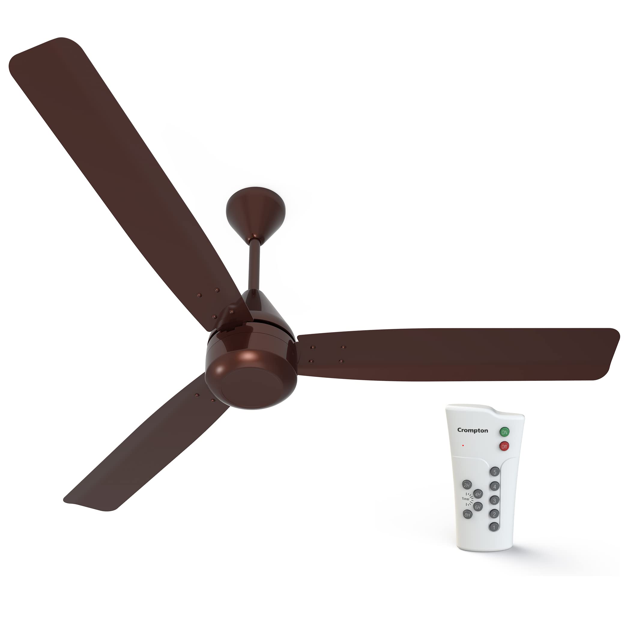 Crompton Energion Cromair 1200mm (48 inch) High Speed 5S 28W Energy Efficient BLDC Antidust Ceiling Fan with Remote (Coffee Brown)