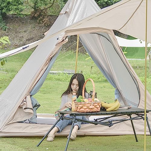 Carpa de camping estilo pirámide con toldo integrado miniatura 4