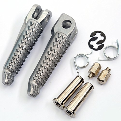 Tengchang argent devant Les repose-pieds Moto Repose-pied Support Ensemble Pour Kawasaki Ninja ZX10R 04-13 Ninja ZX6R 2003 04 05 06 07 08 09 10 2011 2012 2013 KLE650 Versys 08-13 ER-6N/ER-6F/ER6 09-10 Cover