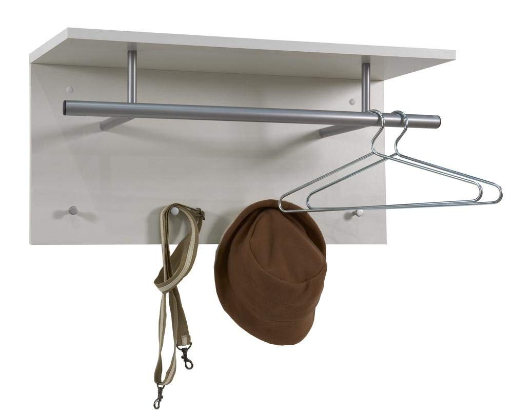 FMD Moebel Appendiabiti, Legno, Bianco Lucido, 35 x 72 x 29.3 cm