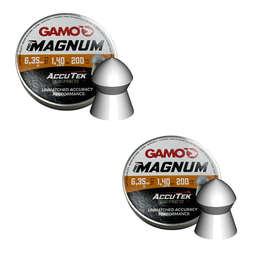 Balines Gamo Pro Magnum AKUTTEK Series (6,35mm) | 200 uds por Caja. Pack de 2 Cajas. Balines Accutek. Rápidos, precisos y penetrantes.