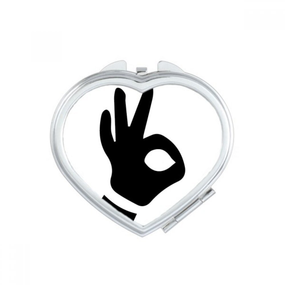 Miroir portable mignon silhouette cœur pour corriger son maquillage