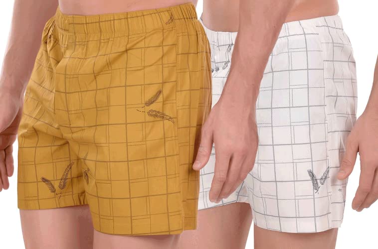 raploch Men's Coconut Tree Printed Cotton Boxer Shorts Ultra-Soft Mid-Thigh Length Available in M to XXL (MX_2)-picture-46