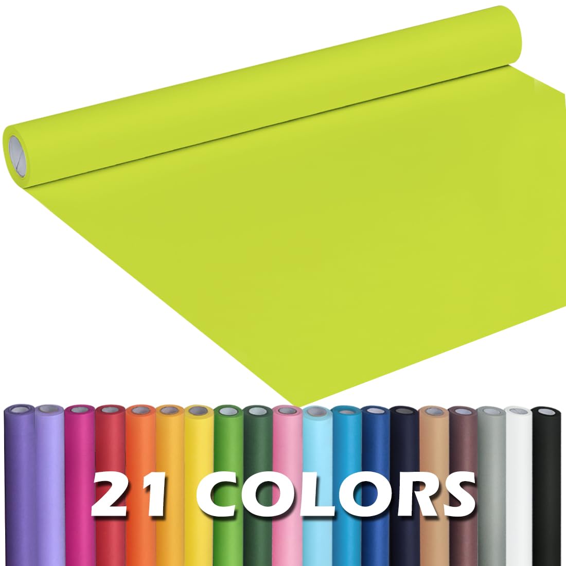 Ph Perkhomy Neon Green Perkhomy Kraft Paper Roll 17.5" X 960" (80') For Gift Wrapping Bouquet Flower Art Painting Craft Writing Packaging Shipping 80Gsm 55Lb (, 17.5" X 80')