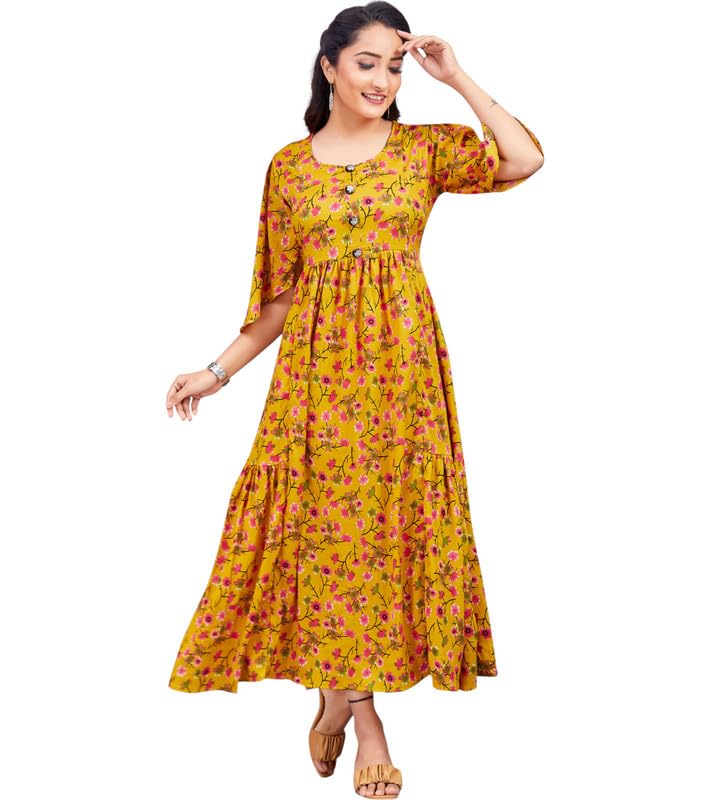 Image of Polyester Floral Regular Women Kurta