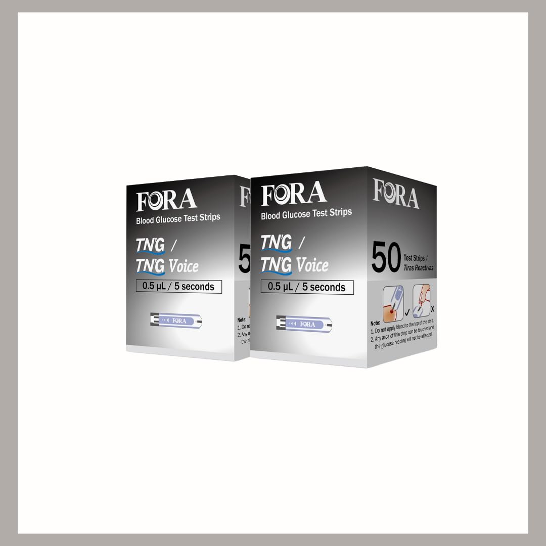 FORATN'G Voice Blood Glucose Strips (50 Count/Vial, NOT Compatible with FORA Test N'GO Advance Voice Meter) (2)