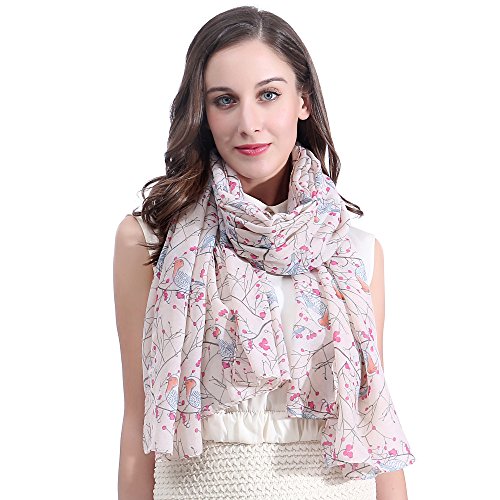 Robin Bird Print Women's Scarf Shawl Wrap Lightweight