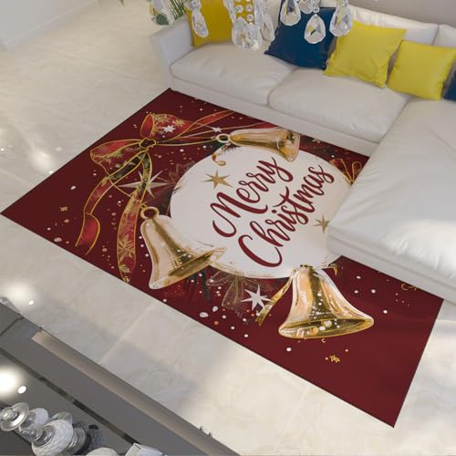 Tapis de sol rétro 180x270cm décoration fêtes Noël lavable et antidérapant - 3