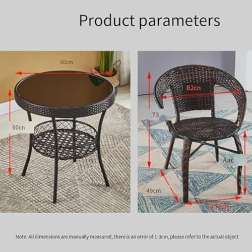 Image of Furniture D-12 Wicker Patio Furniture Sets for Garden Balcony Outdoor Coffee 2Chair with 1Table Set|Cushion|Powder Coated|UV Protected |Conversation Set(Black)