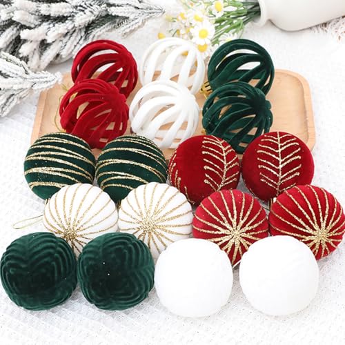 Décorations en velours pour sapin de Noël et soirées festives en famille - Pack de 5
