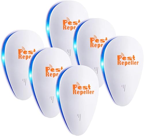 Miniatura 1 de Repelente ultrasónico de plagas paquete de 6 repelente de plagas enchufable para control de plagas para mosquitos insectos ratones arañas hormigas