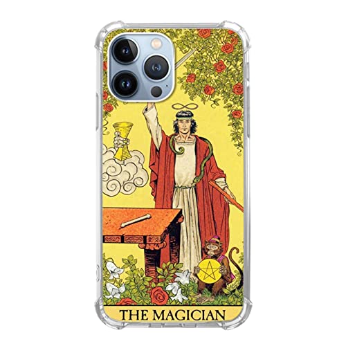Junilotcik Trippy Psychedelic Aesthetic Tarot Card Phone Case For Iphone 13 Pro Max, The Magician Tarot Card Case For Girls Women Boys #TOP8