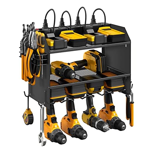 CCCEI Wall Mount Modular Tool Charging Organizer, Black, 1 Pack, 3 Tier.