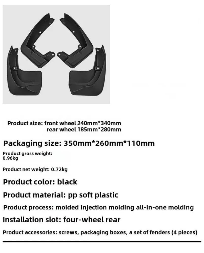 Bavettes de protection Honda CR-V 2017-2022 kit garde-boue auto SUV