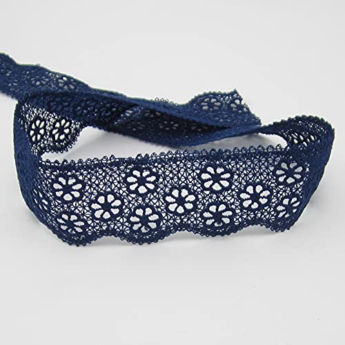 Ätzspitze, Gipüre, 40mm, 3720, spitze, nähen, Meterware, 1meter (dunkelblau) Cover