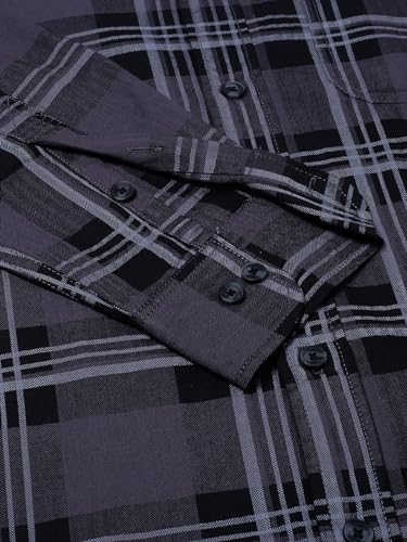 Image of Majestic Man Comfort Cotton Slim Fit Checked Casual Shirt for Men