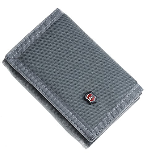 JEMINAL New Mens Grey Canvas Trifold Wallets for Boys Purse with id window