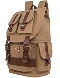 Leaper Large Canvas DSLR SLR Camera Backpack Rucksack Bag for Sony Canon Nikon Olympus (Khaki)