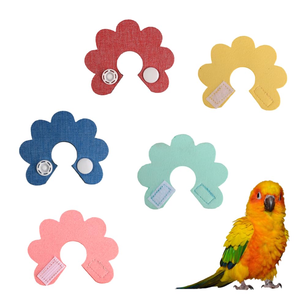 Bird Collar, 5Pcs Recovery Birds Cone Collars Pet Anti-bite Elizabethan Collars for Lovebird Budgerigar Cockatiel Cockatoo Parrots