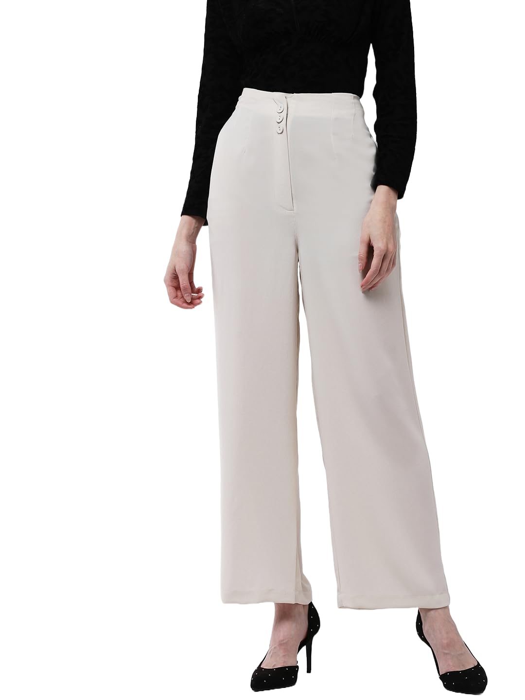 MAGREFlared Solid Trousers