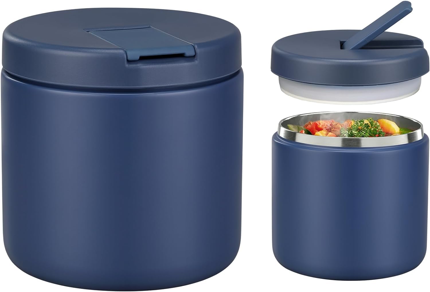 Boîte isotherme repas chaud Itslife de 560ml en acier inoxydable avec couvre boucle bleu