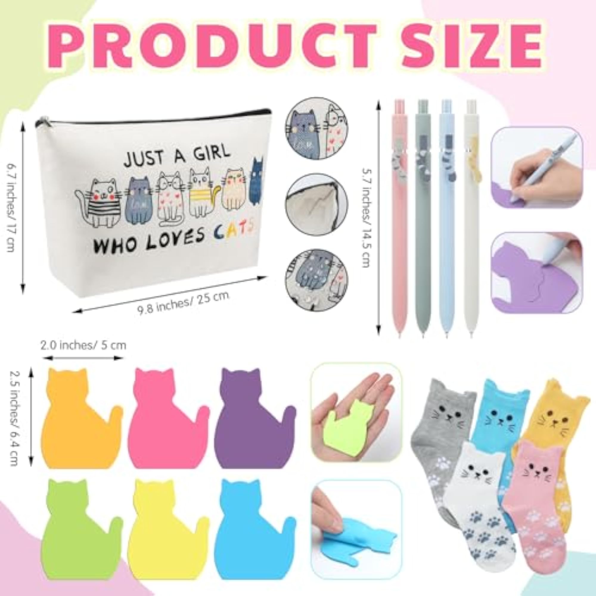 16 Pcs Cat Christmas Gifts Set, Fun Holiday Surprise